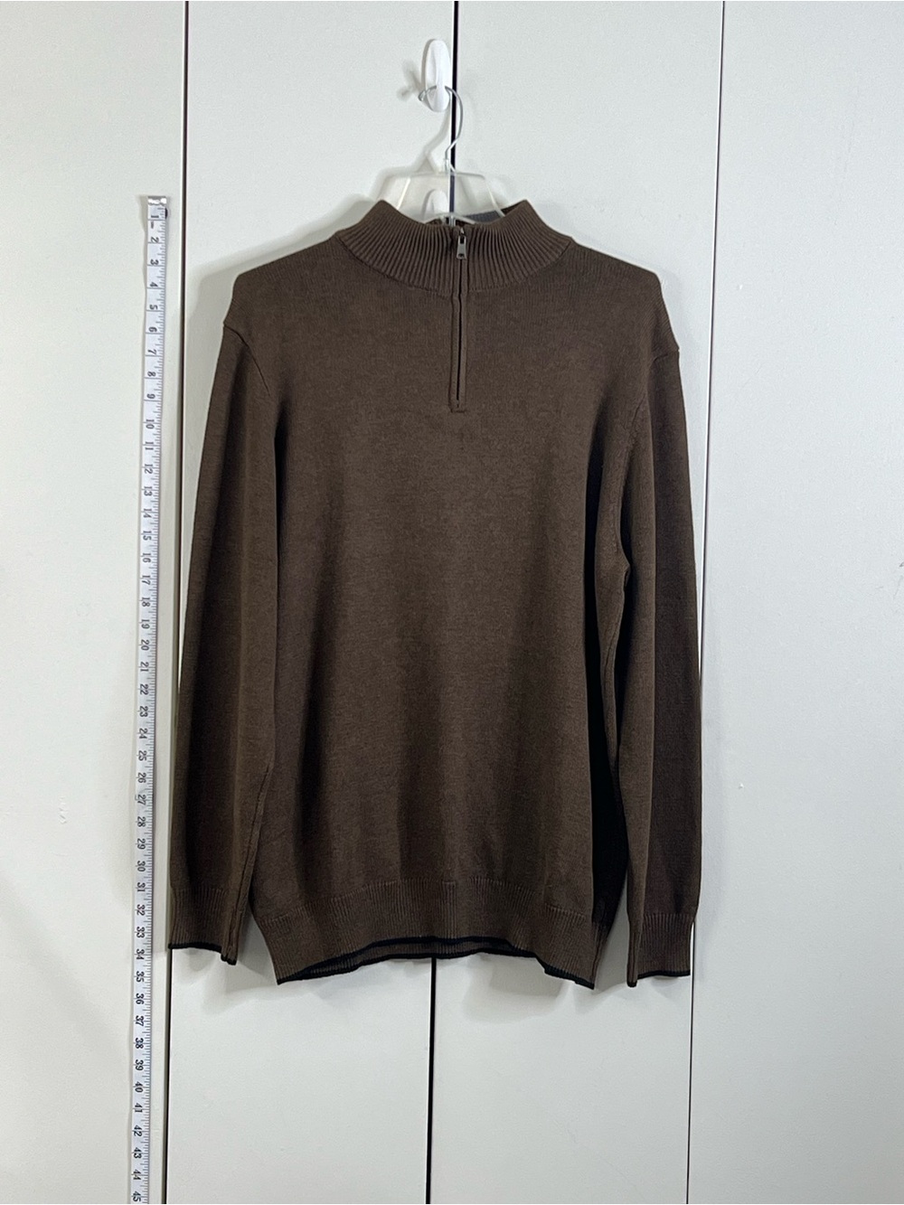 COOFANDY Men’s XXL Quarter-Zip Mock Neck Sweater – olive green